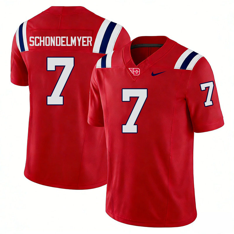Dayton Flyers #7 Bryce Schondelmyer College Football Jerseys,Uniforms-Red
